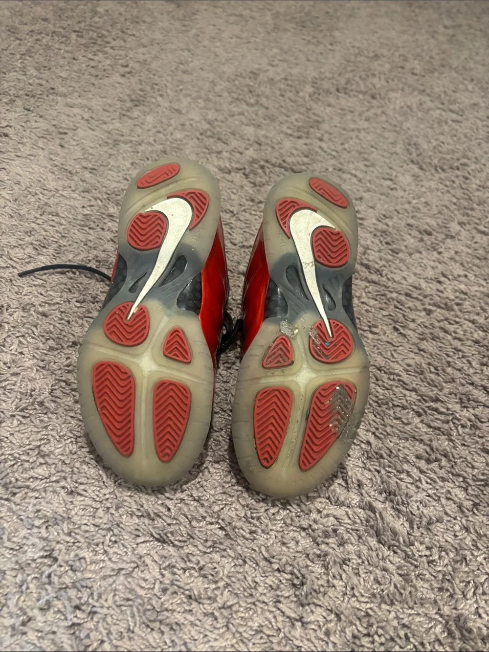 Nike Kids Red Foam-Like Sneakers with Black Accents